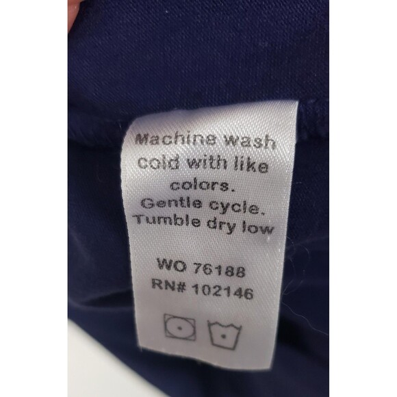 Michael Stars Dress M Navy Blue Ruched Midi USA 100% Cotton Casual Work Sexy - Picture 3 of 4